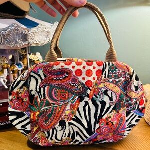 Lunch Bag Red and Orange with Vibrant Patterns